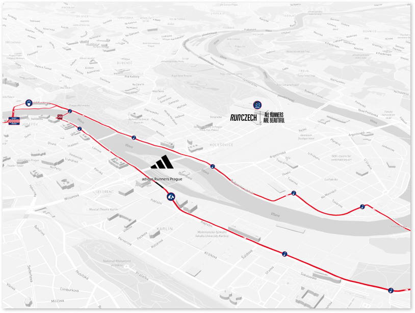 Prague half marathon custom designed race base map
